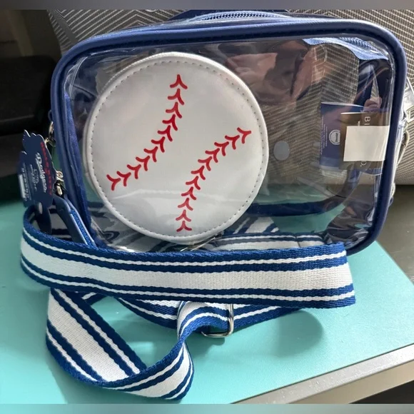 NWT Hello Kitty × LA Dodgers Clear Crossbody Bag with Coin Purse - Picture 5 of 7